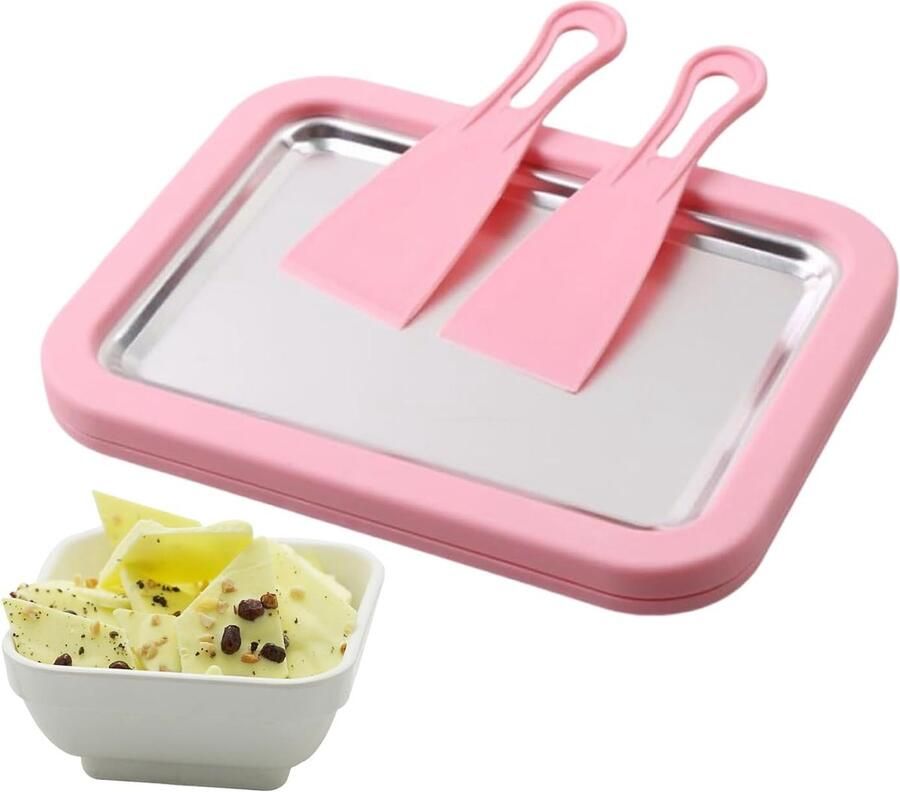 Opgerolde ijsschaal Maak je eigen ijs Zomerse snacks maken Voedselveilig roestvrij staal 22 x 17.5 cm