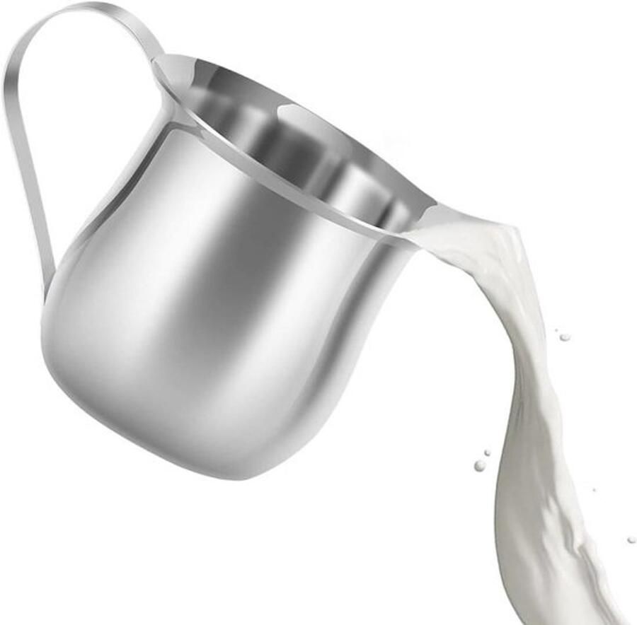 Opklopper beker Melkopschuimer kan Latte art maken Voedselveilig RVS 240 ml Zilver