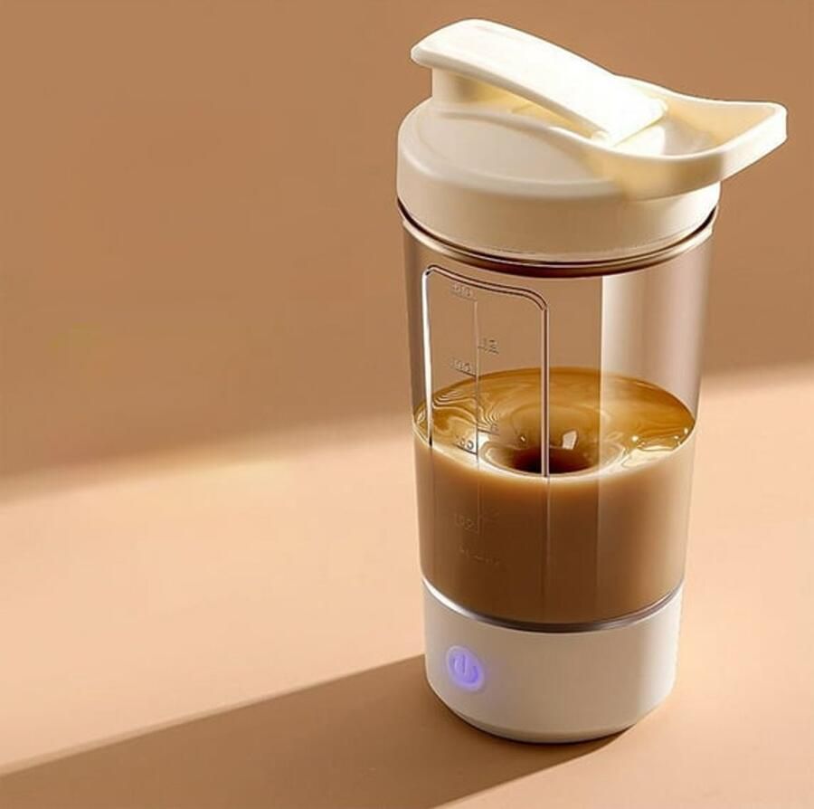 Oplaadbare blenderbeker draagbare automatische blenderbeker van 400 ml met maatverdeling perfect voor het maken van smoothies sojamelk koffie en ijs. Oplaadbaar via USB lekvrij ontwerp geschikt voor op reis of op kantoor