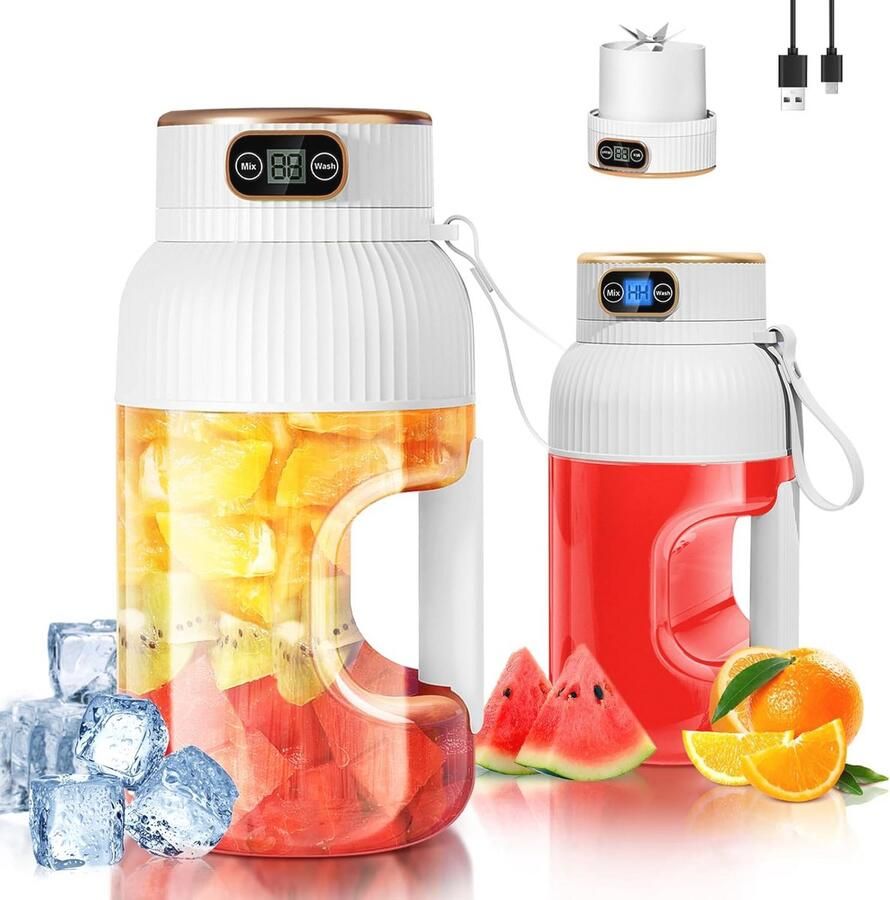 Oplaadbare elektrische juicer 1 2L Voor groenten en fruit makkelijk schoon te maken met twee modi