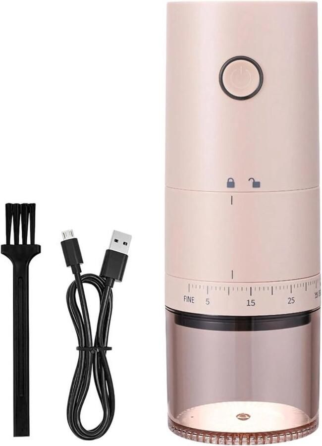 Oplaadbare elektrische koffiemolen met USB-aansluiting keramische maalschijf instelbare maalgraad stil en draagbaar