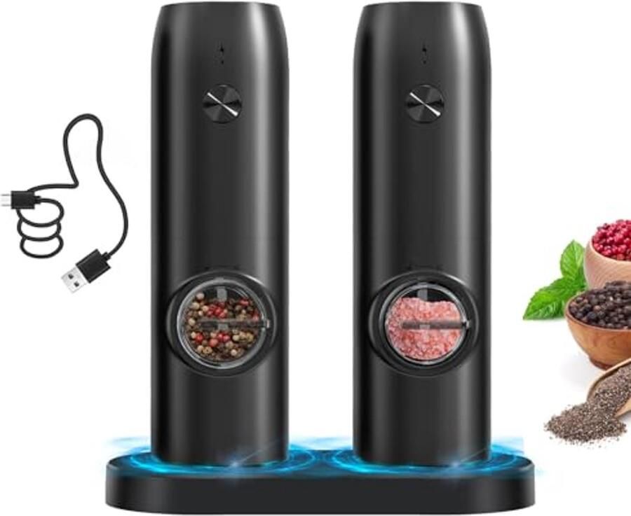 Oplaadbare Elektrische Kruidencutter Set met LED-Licht en Instelbare Korrels