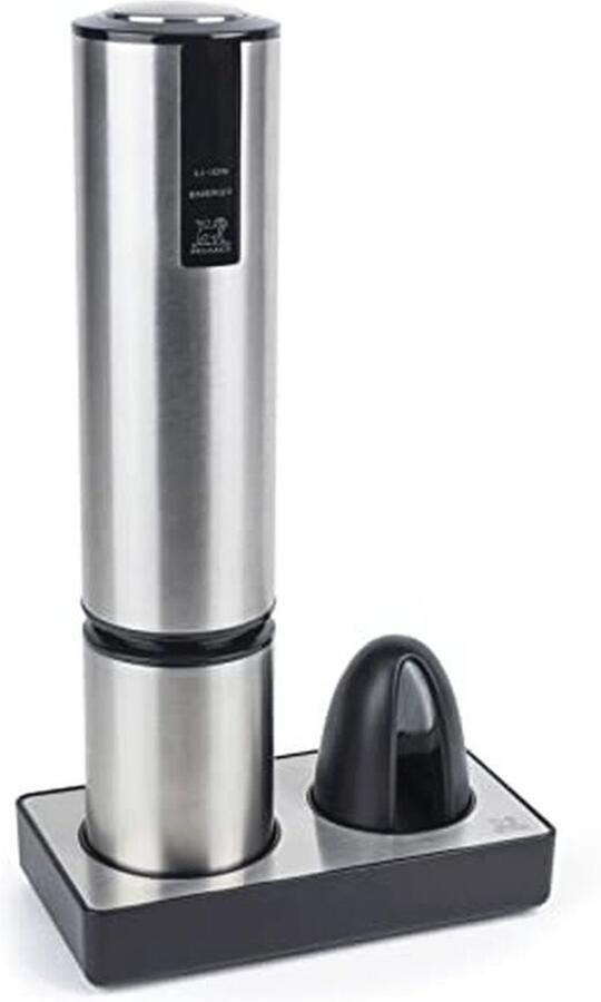 Oplaadbare elektrische kurkentrekker van roestvrij staal met oplaadstation en capsulesnijder Lange batterijduur en snel opladen