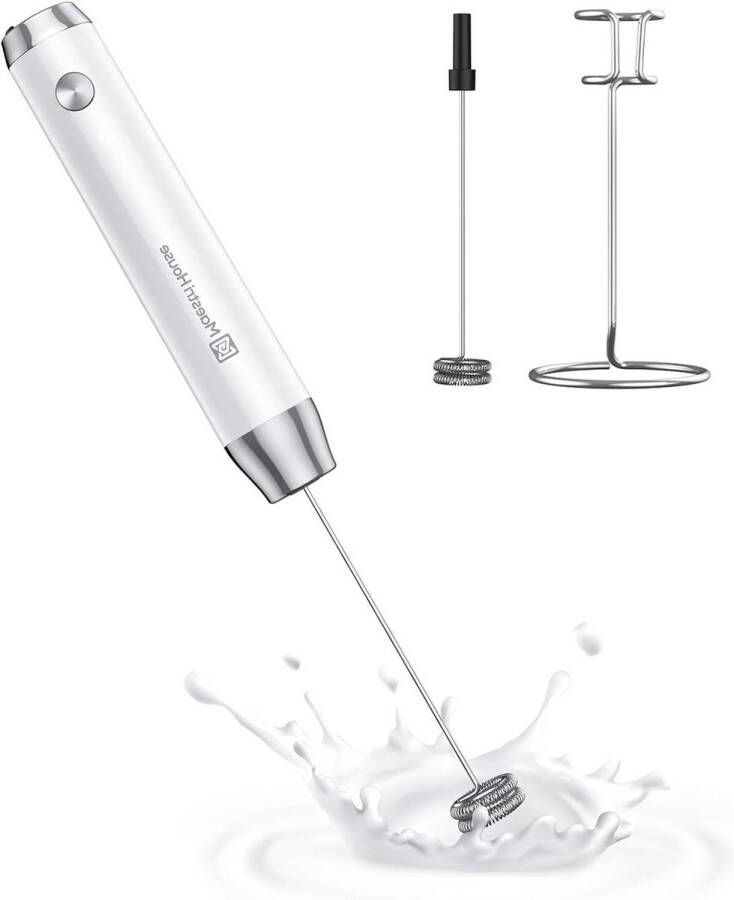 Oplaadbare handheld elektrische melkopschuimer waterdichte afneembare garde drankmixer roestvrijstalen schuimer voor latten cappuccino - Foto 2
