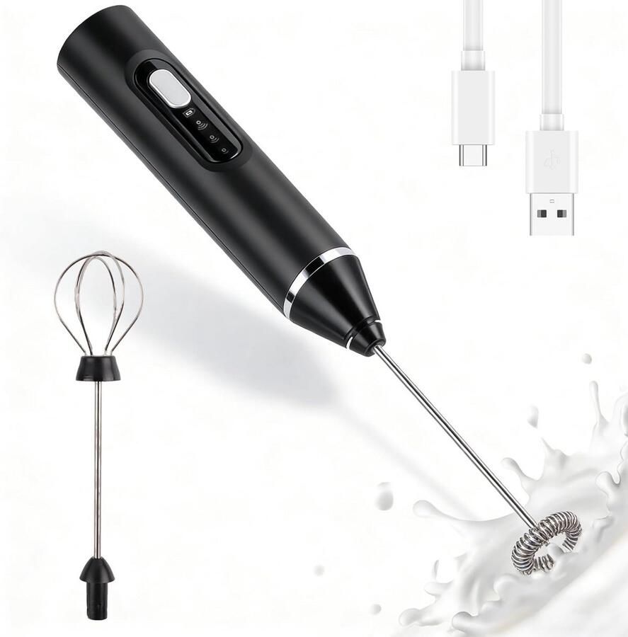 Oplaadbare Elektrische Melkopschuimer USB-C met Dubbele Garde