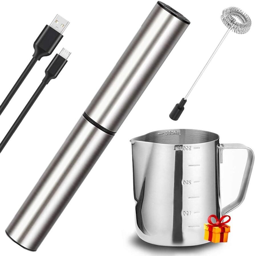 Oplaadbare Elektrische Melkopschuimer voor Latte Cappuccino en Frappe Dranken