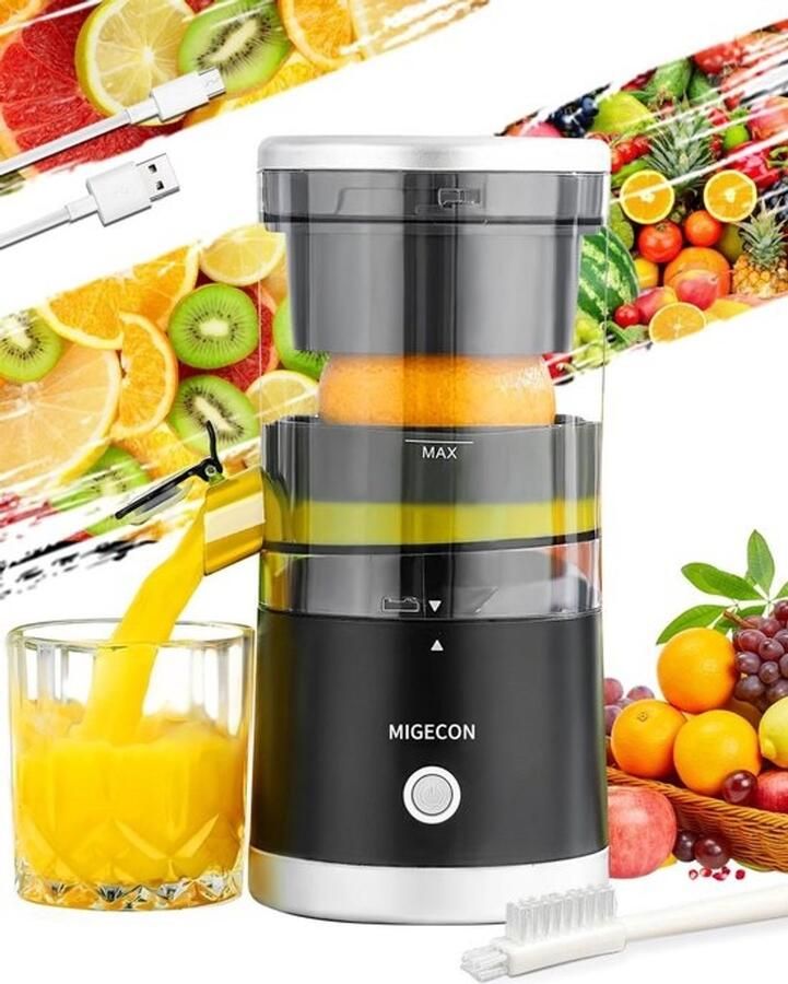 Oplaadbare Elektrische Sapcentrifuge Citruspers met USB Draagbaar & Anti-Druppelfunctie