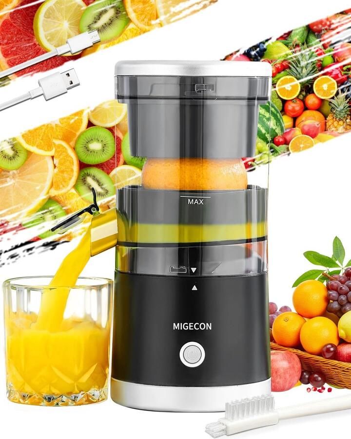Oplaadbare Elektrische Sapcentrifuge Compacte Citruspers Met USB en Anti-Druppelfunctie