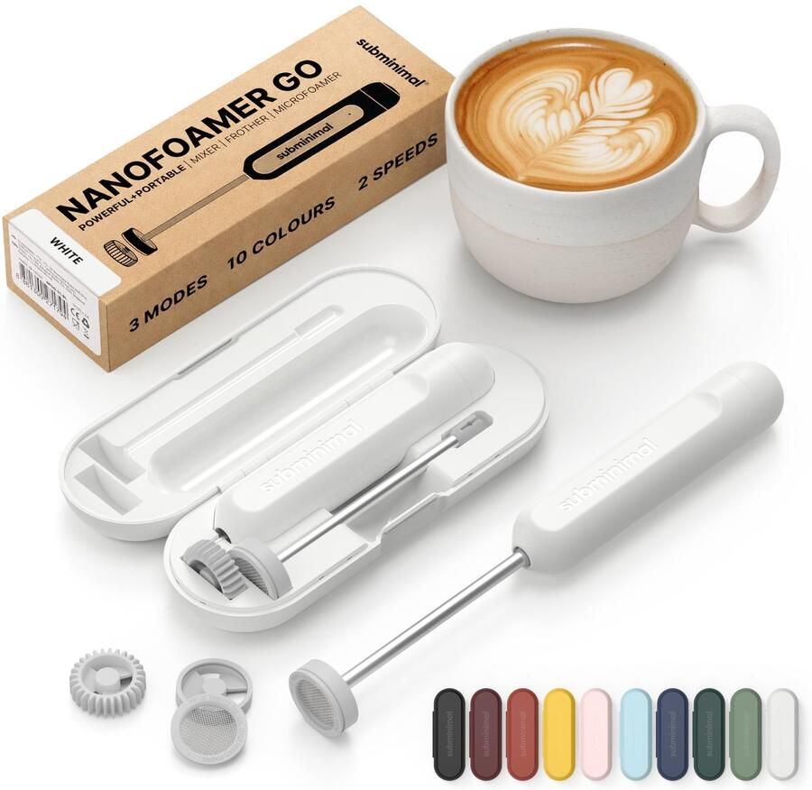 Oplaadbare Handheld Melkopschuimer Wit