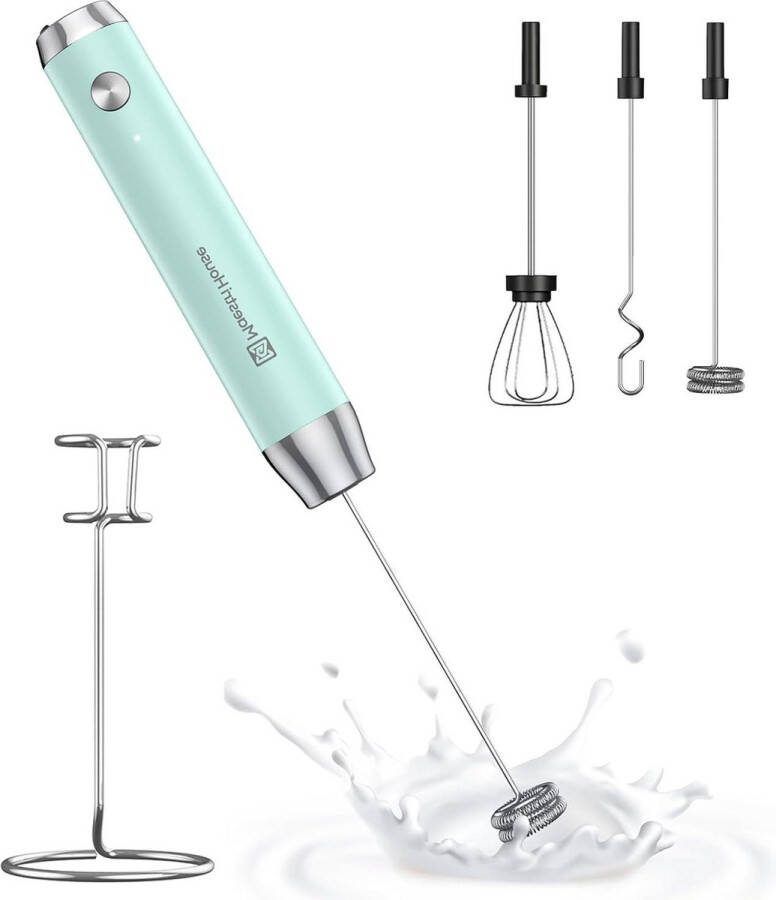 Oplaadbare melk-frother waterdicht demonteerbaar roestvrij staal elektrische schuimmaker voor whiskdrankmixer lattes cappuccino standaard handheld