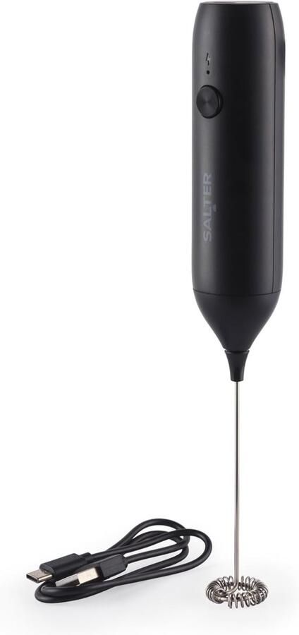 Oplaadbare Melkopschuimer Handheld Koffie Klopper Barista Dranken Maken Eenknopsbediening 34B x 228H mm Zwart