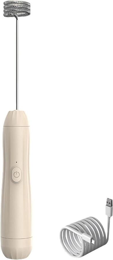 Oplaadbare Melkopschuimer Handheld Mixer Drankjes Maken Draagbaar Ontwerp 30 cm Kaki
