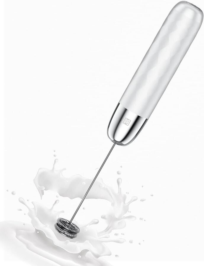 Oplaadbare Melkopschuimer Handige Schuimmaker Koffie Maken USB-C Oplaadbaar Compact Design Wit