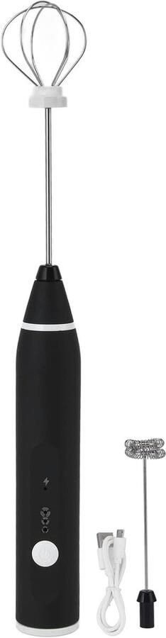 Oplaadbare Melkopschuimer Handmixer Roerder Drankjes Maken 3 Snelheden 1200mAh Batterij Zilver