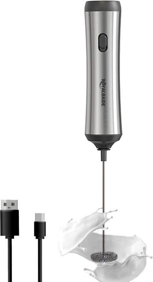 Oplaadbare melkopschuimer met USB-kabel voor koffie latte cappuccino en meer