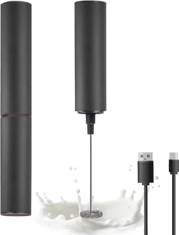 Oplaadbare melkopschuimer met USB voor cappuccino en latte Krachtige handbediende schommer