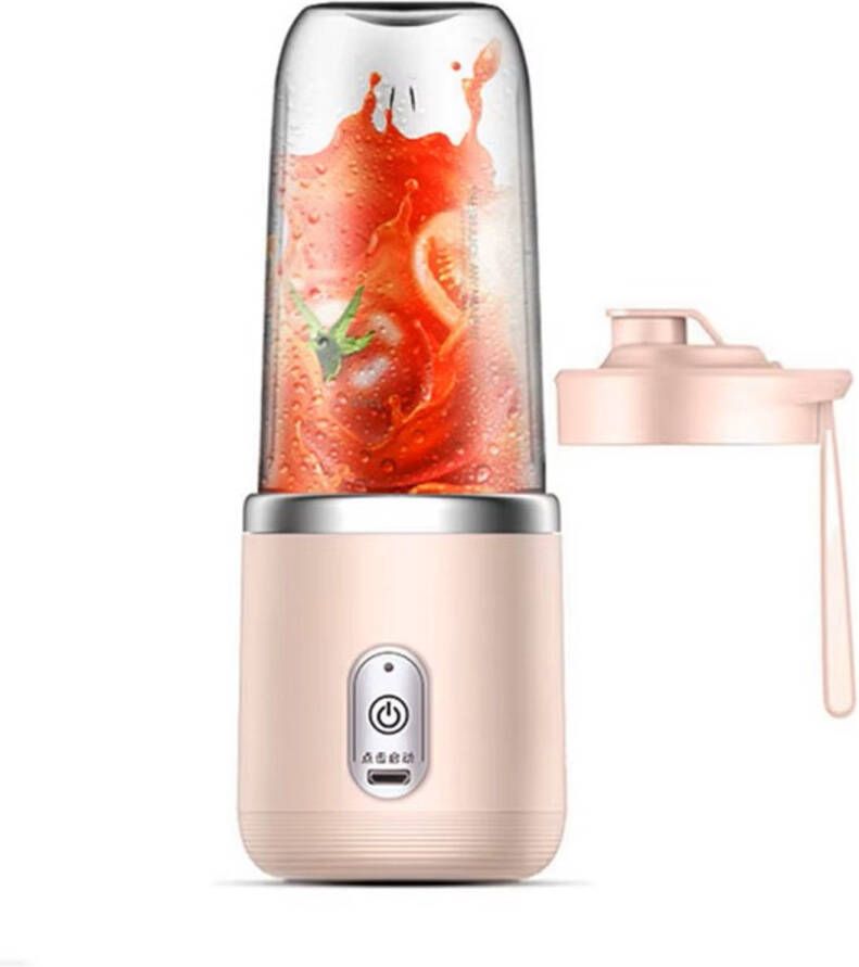 Oplaadbare On-the Go Blender met 1Cup Krachtige Multifunctionele Blender Perfect voor Smoothies Shakes Fruit en Groentesappen Inhoud Cup: 400ml Roze