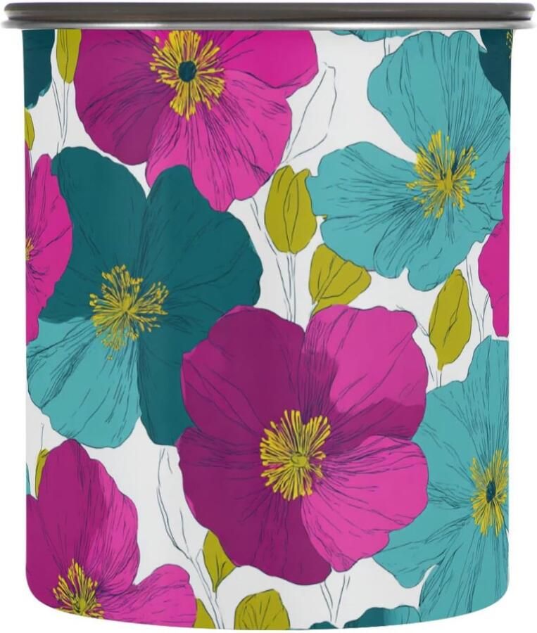 Opslag Containers Keuken Organizer Voedsel Vers Houden One-Push Vacuum Seal 900ml Bloemenprint