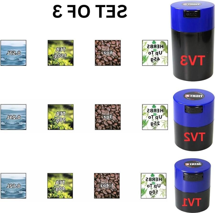 Opslag Containers Vacuüm Potten Droge Goederen Bewaren Drukknop Vacuüm Systeem 3 Stuks Donkerblauw Zwart