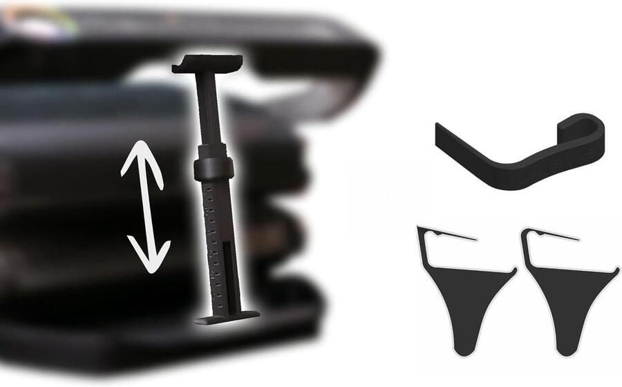 OptiGrill Afstandhouder Grill Hulpmiddel Gelijkmatig Grillen Verstelbare Spanwijdte 12-26 cm Zwart