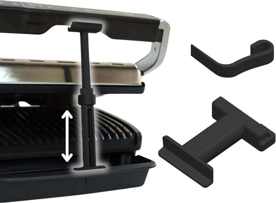 Optigrill Spacer Grill Afstandhouder Gelijkmatig Grillen Verstelbare Breedte 12-26 cm Zwart