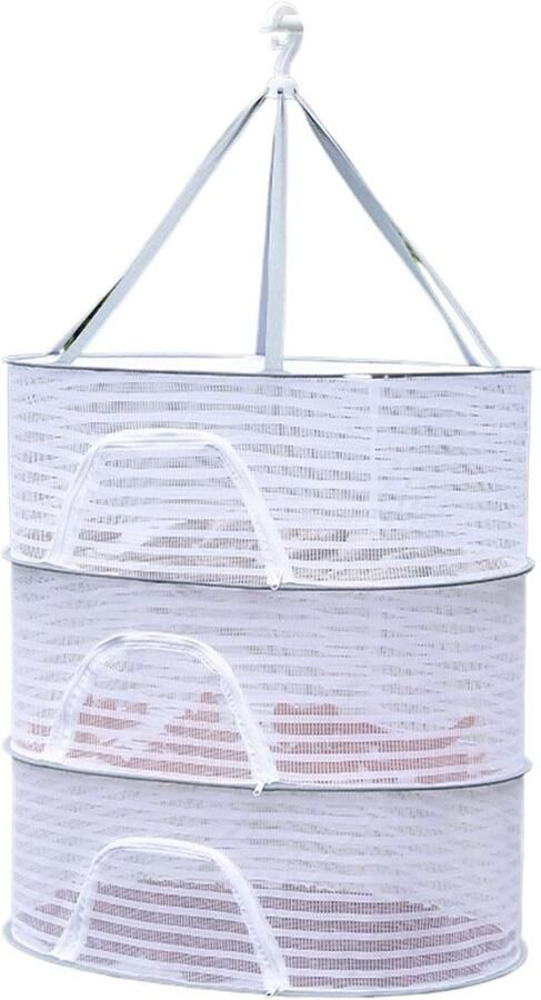 Opvouwbaar droognet Voedseldroger mand Planten en voedsel drogen Grote capaciteit 40x60x126 cm Wit