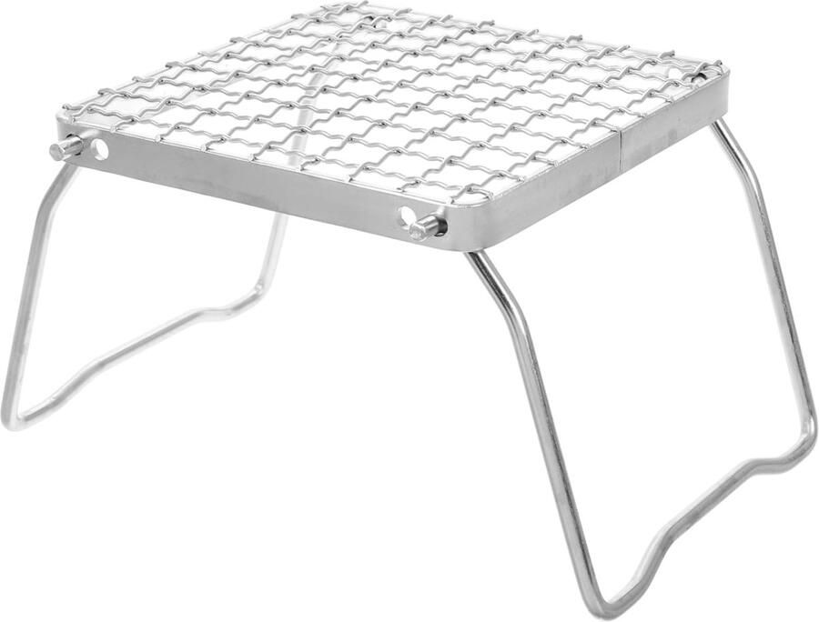 Opvouwbaar Grillrek Kampeer Grillrooster Buiten Koken Vergroot Kookoppervlak 24 x 17.3 x 12.7 cm Zilver
