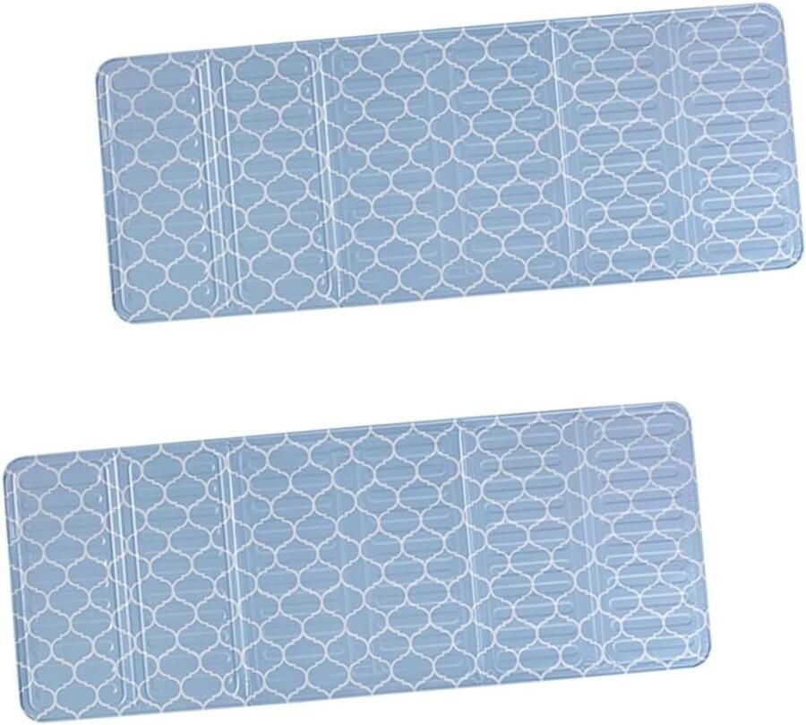 Opvouwbaar Olie Scherm Spatplaat Keuken Koken Zonder Vlekken Aluminiumfolie Materiaal 84.5 x 32.5 cm Blauw