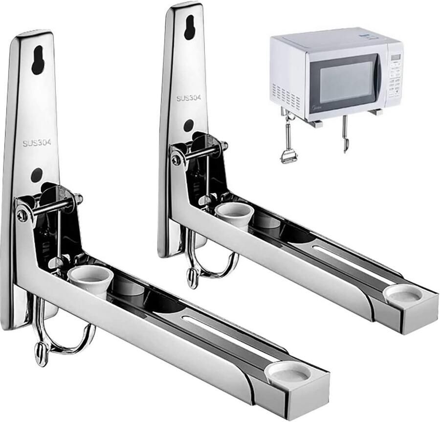 Opvouwbaar RVS Magnetron Oven Rack met Haken