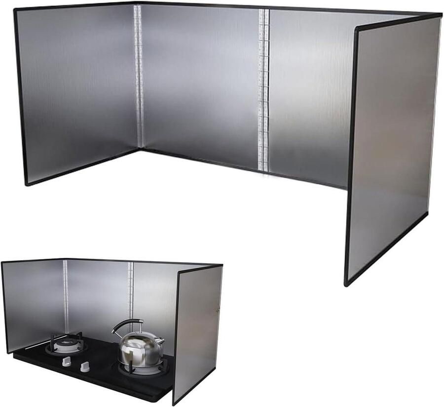 Opvouwbaar Spatscherm Keuken Beschermer Koken Zonder Vlekken Roestvrij Staal 45x80x60cm Zilverkleurig
