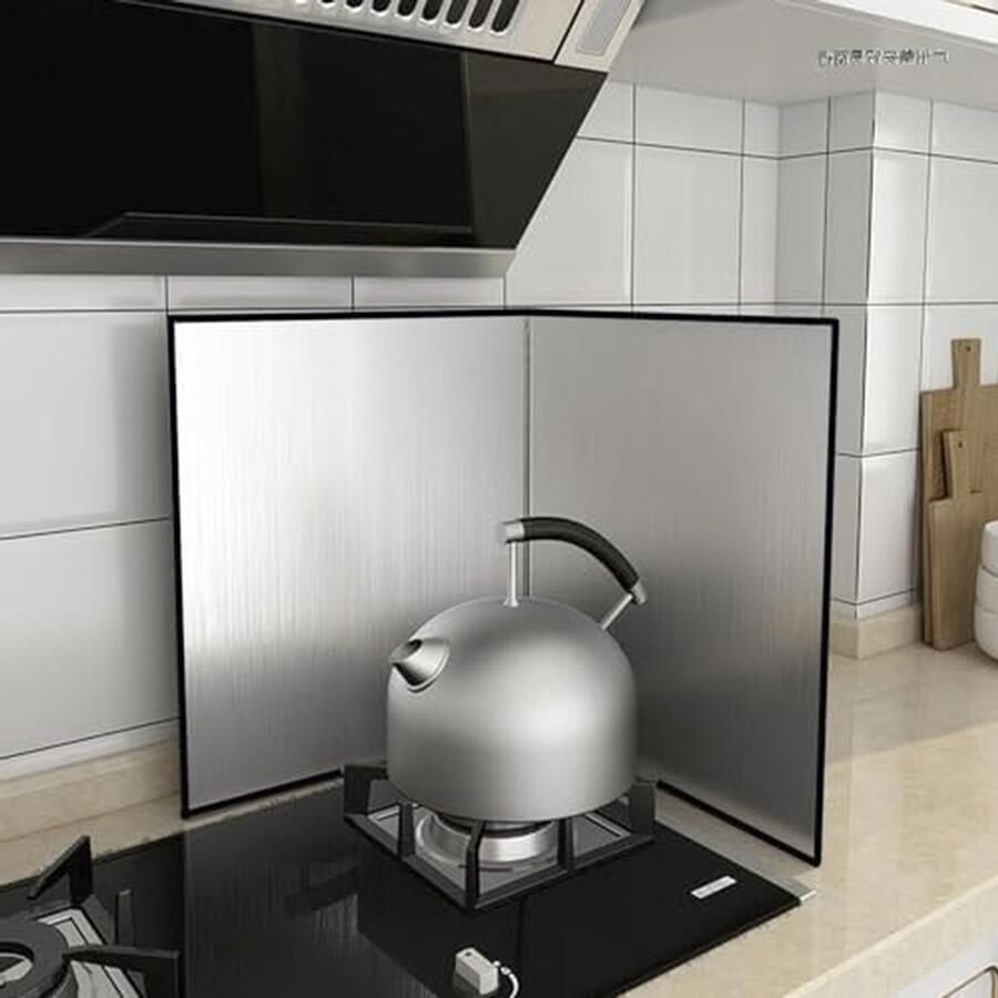 Opvouwbaar Spatscherm Kookschild Keuken Schoon Koken Hittebestendig Metaal 30x30cm Zilver