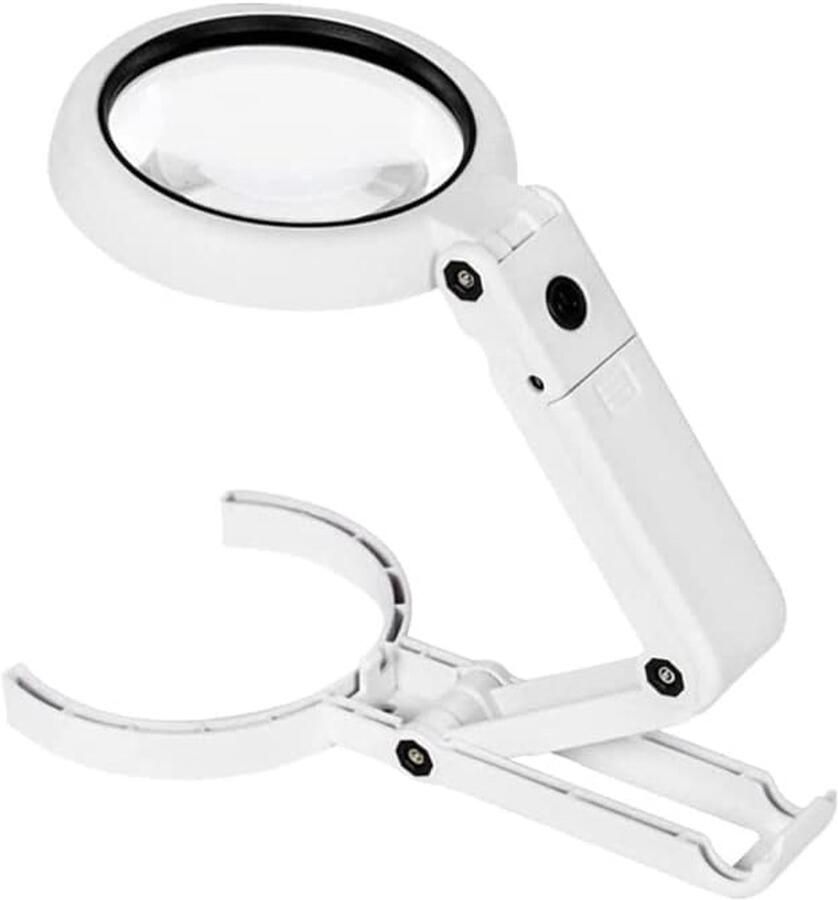 Opvouwbaar tafelvergrootglas met 8 ledlampjes voor inspectie lassen reparaties en hobby diameter 75 mm