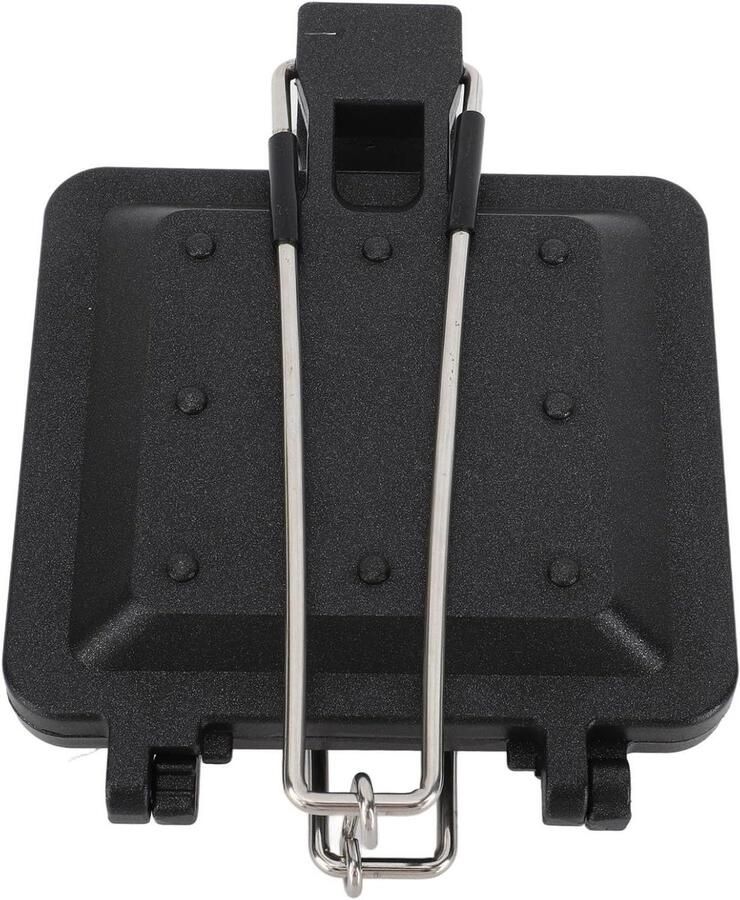 Dubbelzijdig Tosti-apparaat Camping Broodrooster Buiten Koken Opvouwbaar Ontwerp 20D x 15W x 5H cm Zilver