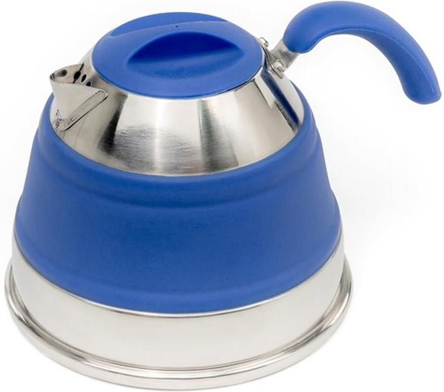 Opvouwbare 1 5L siliconen waterkoker camping waterpot reisketel opvouwbare waterkoker kleine draagbare siliconen theeketel outdoor kamppot (paarsblauw)