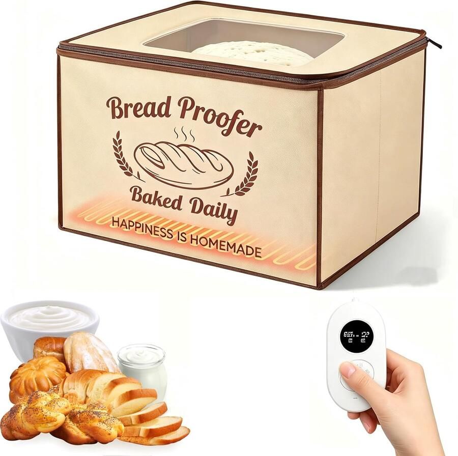 Opvouwbare Broodrijskast Fermentatie Machine Zuurdesem Maken 48 Uur Timer 40x30x30 cm Zwart