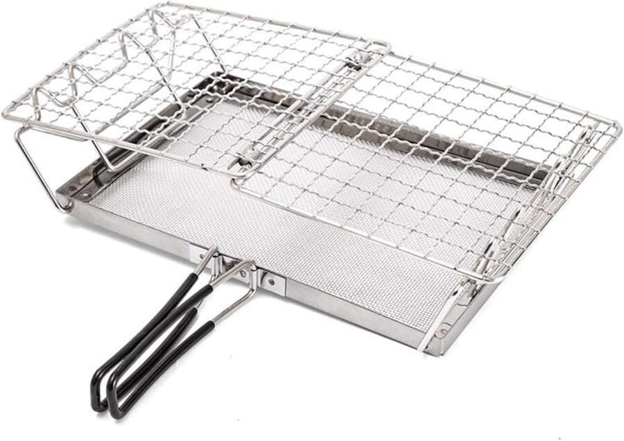 Opvouwbare Broodrooster Camping Accessoire Outdoor Koken Snelle Verwarming 25.5 cm Zilver