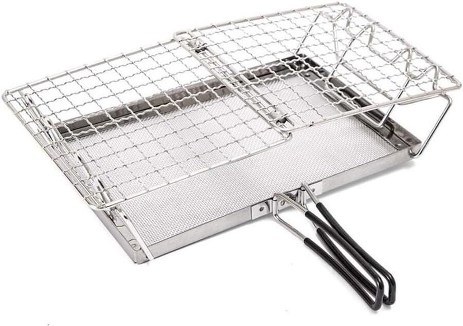 Opvouwbare Broodrooster Camping Toaster Buiten Koken Snelle Verwarming 21 x 15 cm Zilver