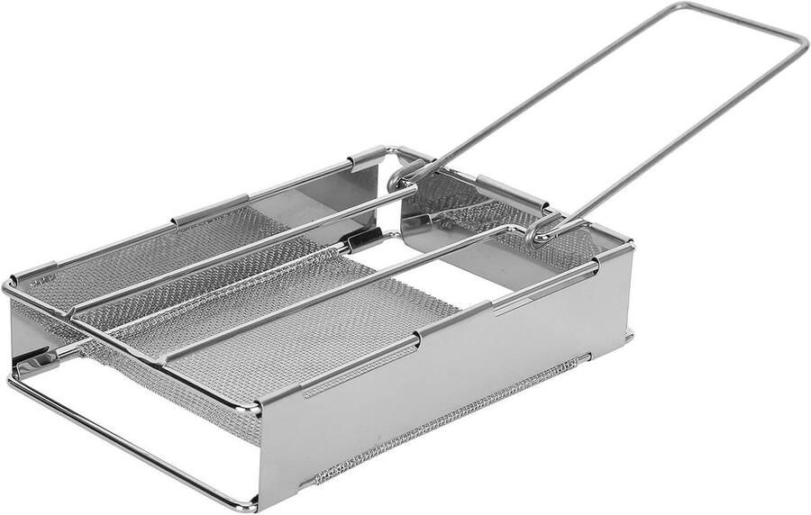Opvouwbare Broodrooster Draagbaar Broodroosterrek Kamperen Buiten Koken Gelijkmatige Warmteverdeling Opvouwbaar Zilver