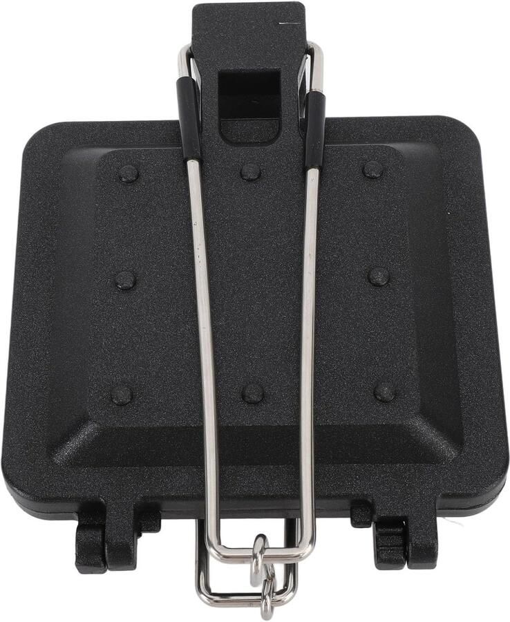 Opvouwbare Broodrooster Sandwichmaker Pan Buiten Koken Dubbelzijdig Koken 20x15x5 cm Zwart