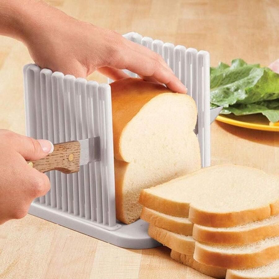 Opvouwbare broodsnijder Bakgereedschap keuken Brood snijden Met kruimelopvangbak 15 cm Wit