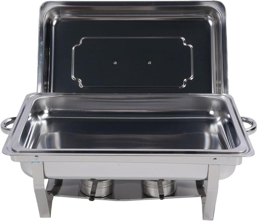 Opvouwbare buffetset Warmhoudplaat serveer Gerechten warm houden Robuust roestvrij staal 62 x 36 x 13 cm