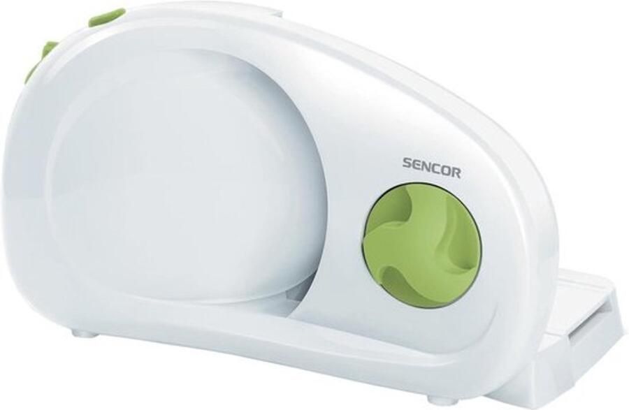 Opvouwbare elektrische snijmachine voor allerlei en krachtig en ruimtebesparend lemmet van inox 170 mm snijdikte verstelbaar van 0 tot 15 mm geschikt voor ham worst brood kaas 100 W SFS 1000 WH witte broodsnijder