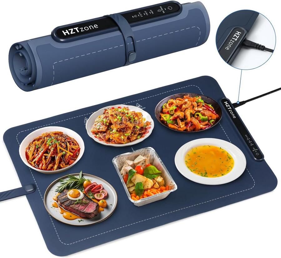 Opvouwbare Elektrische Warmhoudplaat met 3 Temperatuurstanden Draagbare Verwarmingsmat