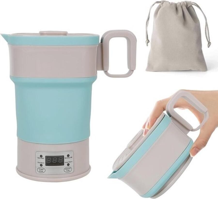 Opvouwbare elektrische waterkoker 800ml Siliconen reismodel Voor camping en onderweg