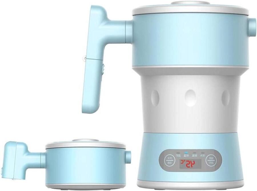 Opvouwbare Elektrische Waterkoker Reis Waterkoker Draagbaar Reizen Koffie Zetten Droogkookbeveiliging Dual Voltage 800 ml Roestvrij Staal