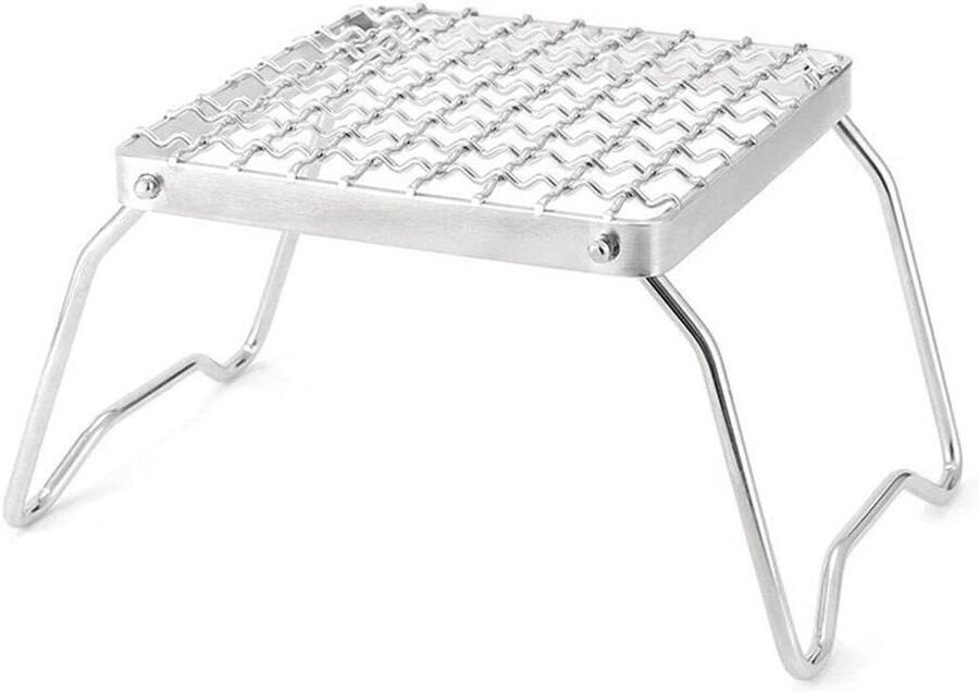 Opvouwbare Grill Camping Rooster Buiten Koken Roestvrij Staal 3 cm Dik Zilver