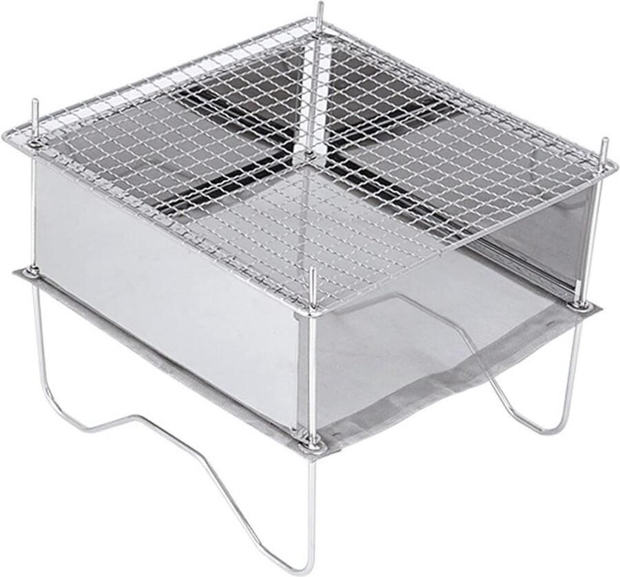 Opvouwbare Grill Kampeer Grill Buiten Koken Afneembaar Ontwerp 6000 Gram Zilverachtig