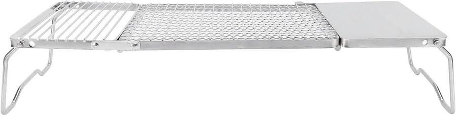 Opvouwbare Grill Kampeerrooster Buiten Koken Lichtgewicht Roestvrij Staal 28 x 22 x 5 cm Zilver