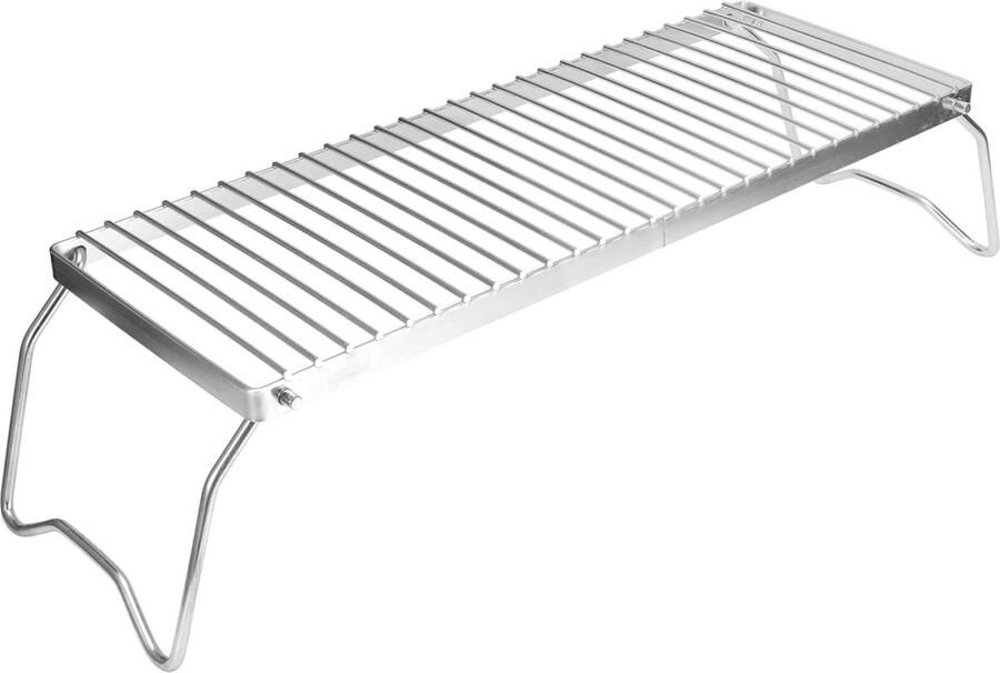 Opvouwbare Grill Kampvuur Rek Buiten Koken Roestvrij Staal 44 x 20 cm Zilver