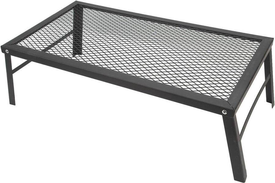 Opvouwbare Grill Kampvuur Rooster Buiten Koken Stabiele IJzeren Structuur 56 x 31 cm Zwart